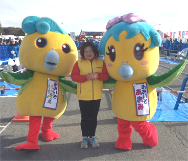 湘南国際マラソン会場にて大磯町をピーアール
